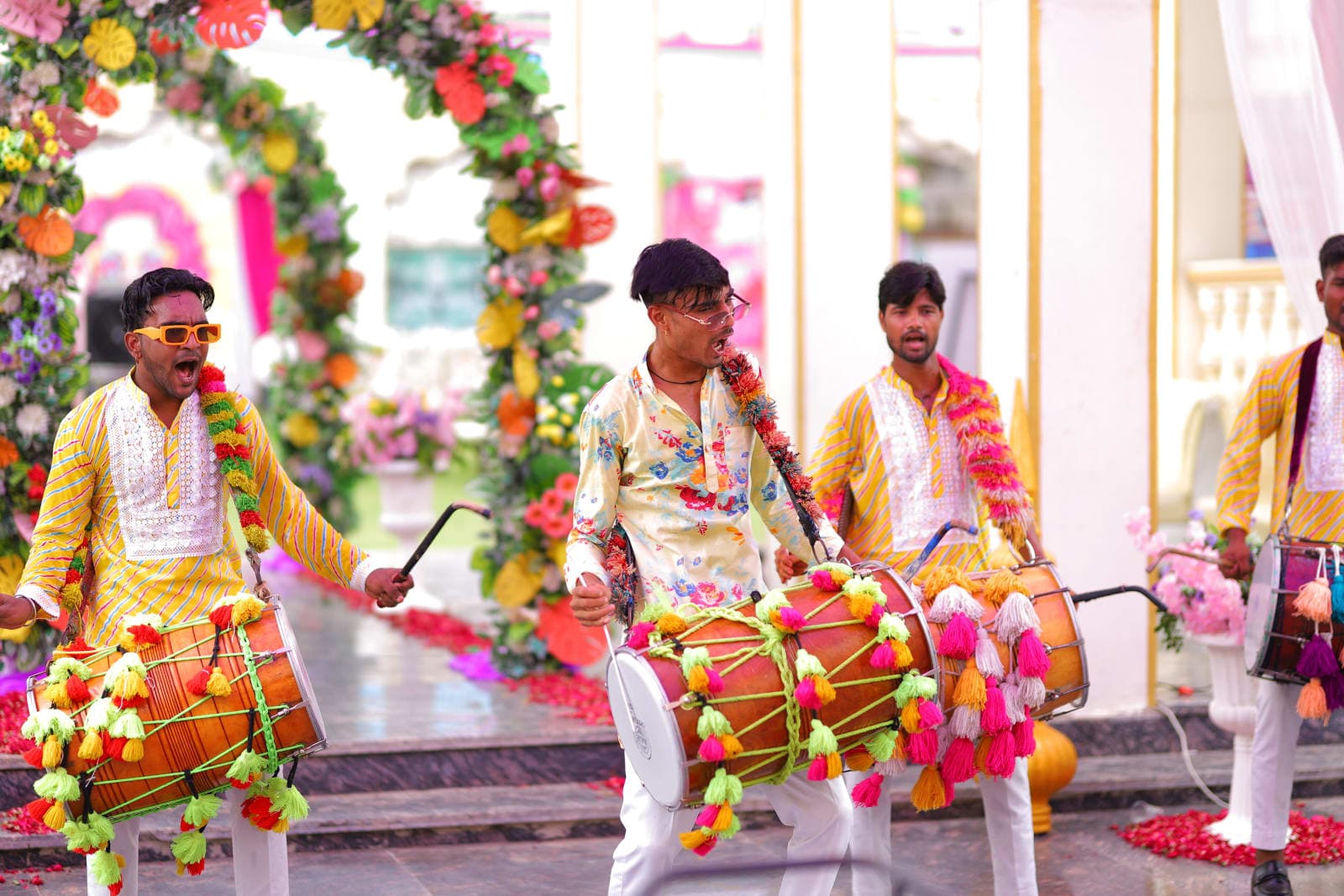 PPEP wedding, grand mandap at golden hour, first-look moment, reception entrance